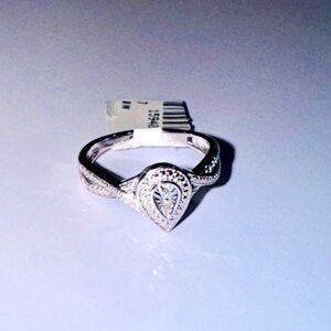 Real Diamond Teardrop Engagement Ring, Affordable Gift for her, Promise Ring HOT